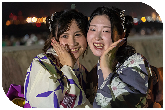 第47回芦屋サマーカーニバルへ浴衣で観覧しました