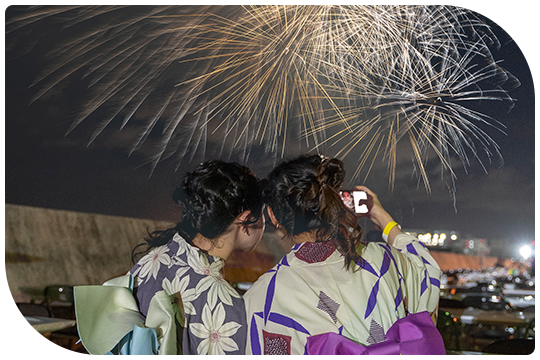 第47回芦屋サマーカーニバルへ浴衣で観覧しました