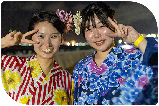 第47回芦屋サマーカーニバルへ浴衣で観覧しました