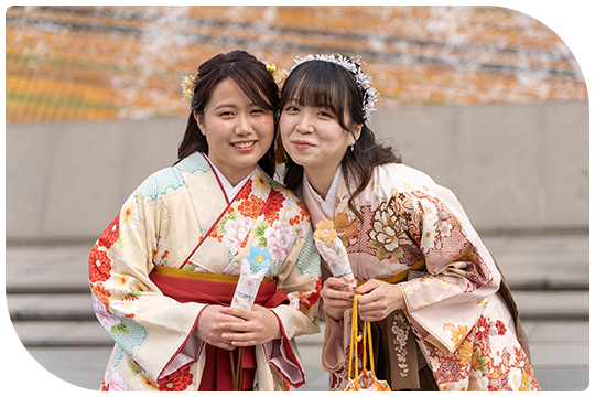 学位記授与式前に撮影させていただきました